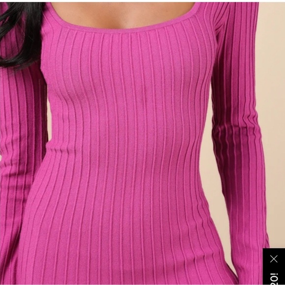 Pink Ribbed Knit Dress - Picture 2 of 4